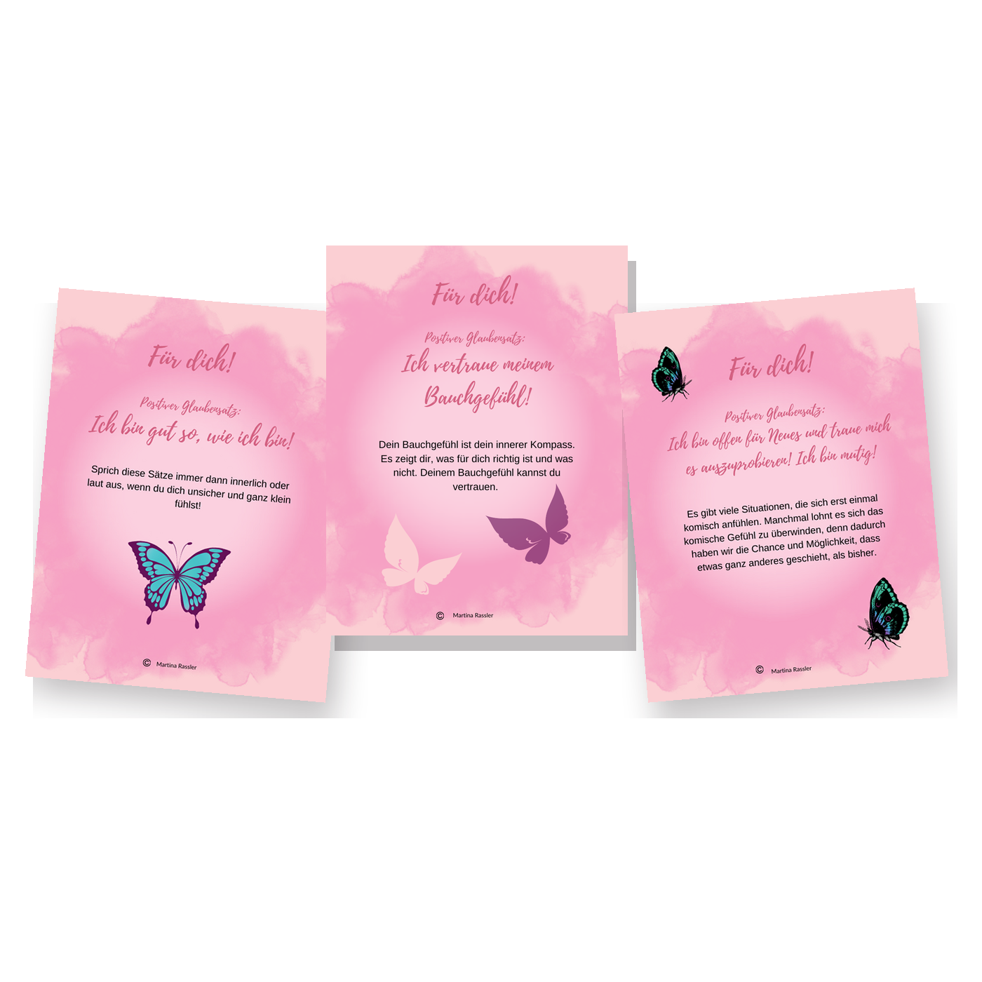 Affirmationskärtchen zu Sophie und ihrem Schmetterling Lilly